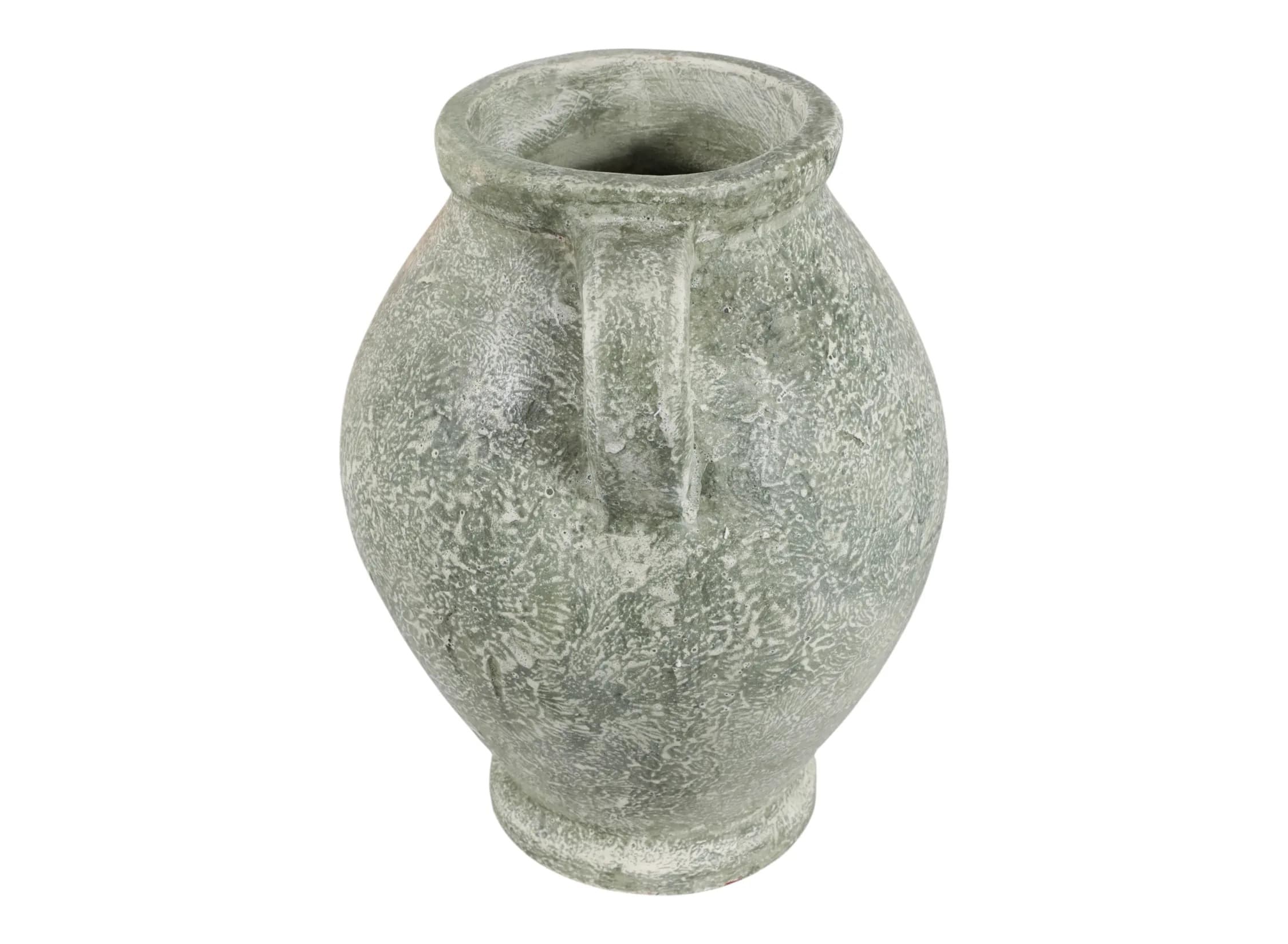 Stone-inspired tabletop vase with a mineral surface