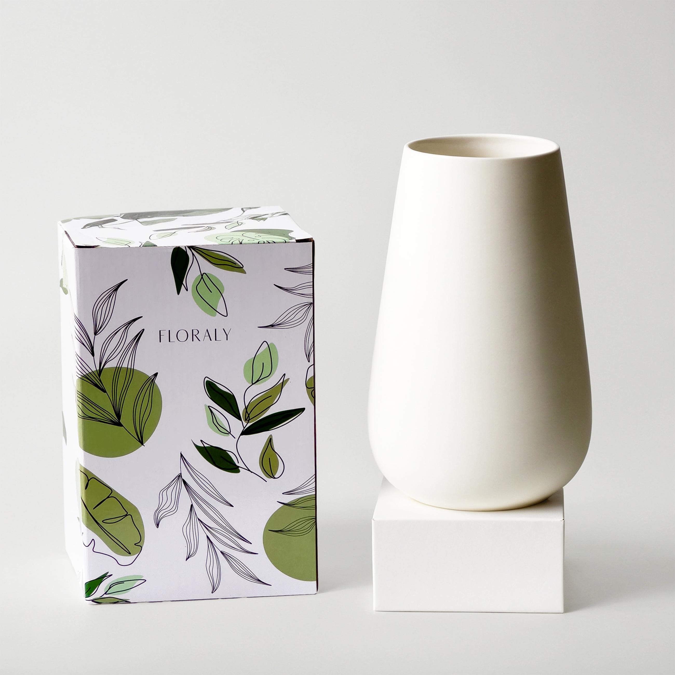 Custom private-label ceramic vases prepared for brand packaging